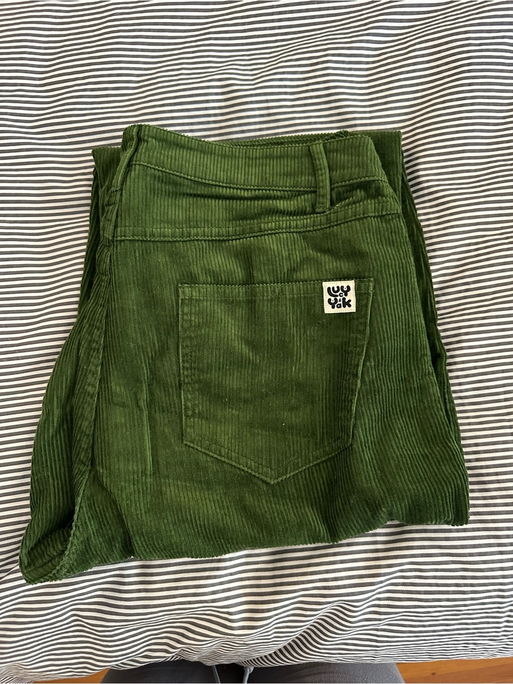 Lucy & Yak Olive Green Corduroy Cropped Pants